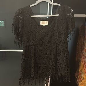 Stone Cold Fox Black Lace top Size 2 / Small-Medium